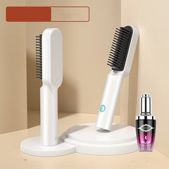 Compact Rechargeable 2 - in - 1 Hair Styler and Hot Air Comb Kit Set Pearl white suit