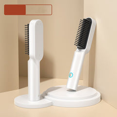 Compact Rechargeable 2 - in - 1 Hair Styler and Hot Air Comb Kit Set Pearl White