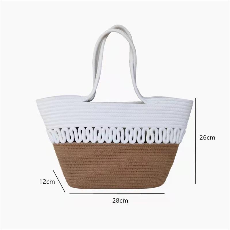 Cotton Bag Female Braided One Shoulder Large Capacity Portable Tape lining