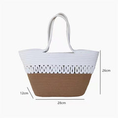 Cotton Bag Female Braided One Shoulder Large Capacity Portable Tape lining