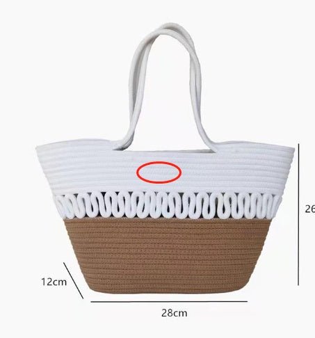 Cotton Bag Female Braided One Shoulder Large Capacity Portable Tape lining