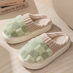 Cotton Comfy Relaxing Supportive Slippers Women's Winter Indoor Green