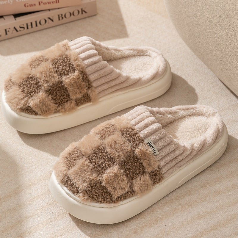 Cotton Comfy Relaxing Supportive Slippers Women's Winter Indoor Coffee