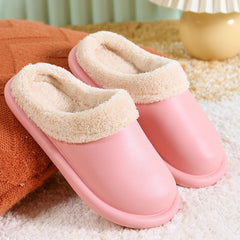 Cotton Snuggle Cloud Slippers Women's Waterproof Home Indoor Shoes Pink