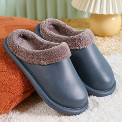 Cotton Snuggle Cloud Slippers Women's Waterproof Home Indoor Shoes Gray