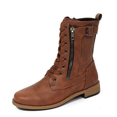 Cowboy Women Side Zipper Shoes Brown