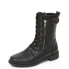 Cowboy Women Side Zipper Shoes Black