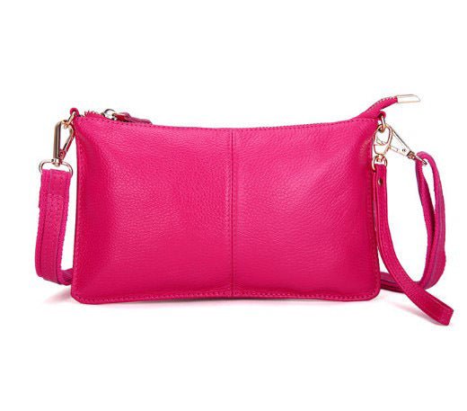 Cowhide Clutch Bag – Dinner & Leisure for Ladies Rose red