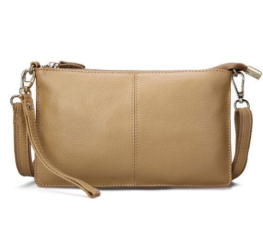 Cowhide Clutch Bag – Dinner & Leisure for Ladies Apricot