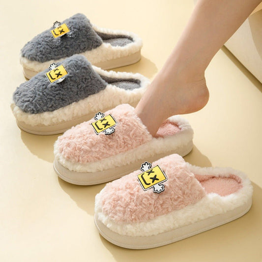 Cozy Cartoon Cotton Slippers Women's Dormitory Non - slip for Indoors MT002 Blue