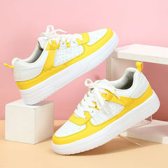 Cozy Cloud - Like Kicks Couple Platform Sneakers Soft Bottom Comfortable White And Yellow