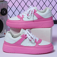 Cozy Cloud - Like Kicks Couple Platform Sneakers Soft Bottom Comfortable White Barbie Pink