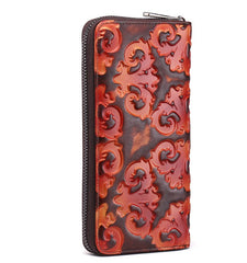 Creative Top Layer Leather Women's Vintage Wallet Brown Red
