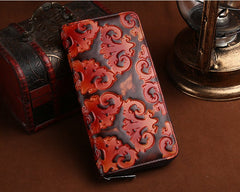 Creative Top Layer Leather Women's Vintage Wallet Brown Red