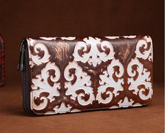 Creative Top Layer Leather Women's Vintage Wallet Brown Red