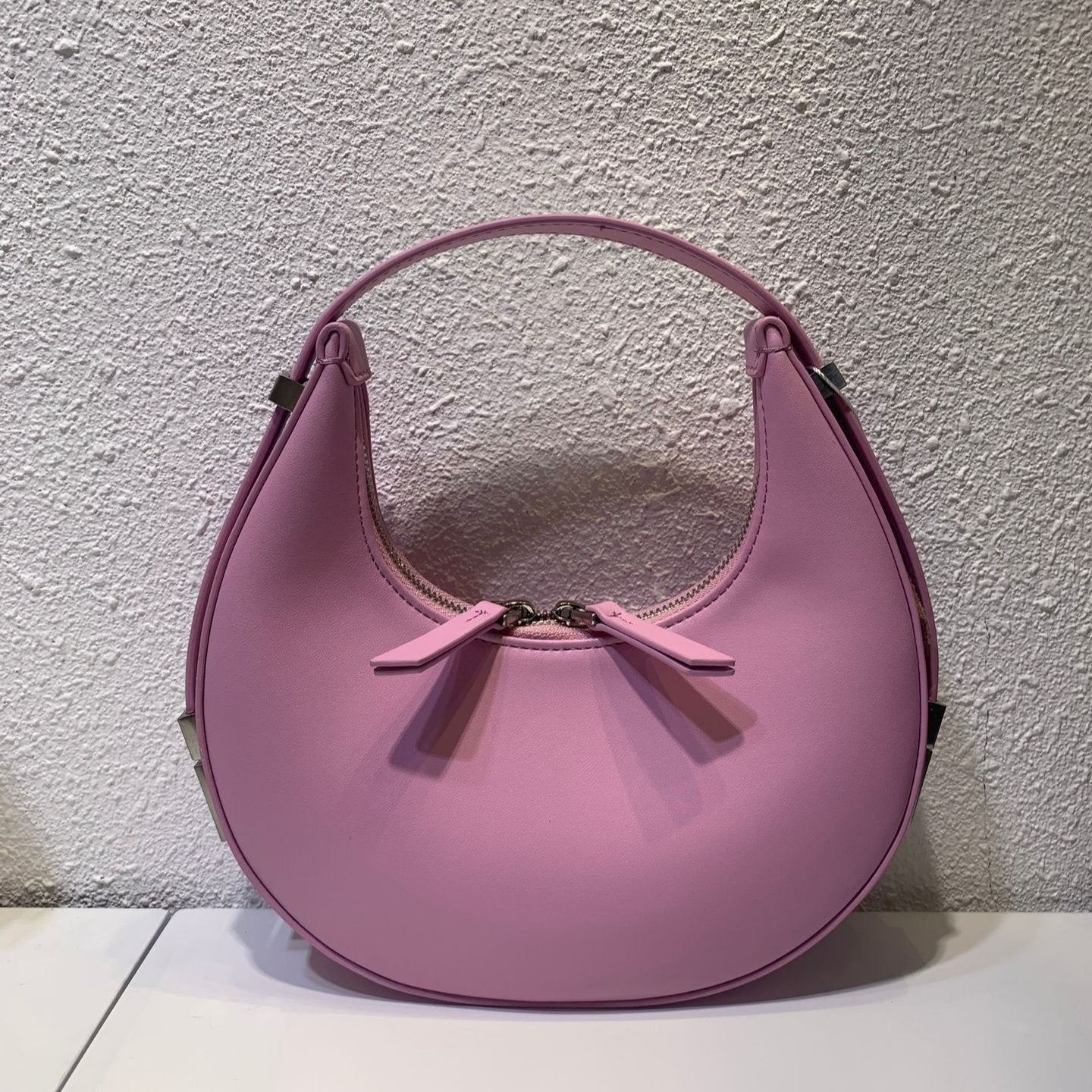 Crescent Leather Clutch - Small Moon Bag & Portable Shoulder Bag Brown