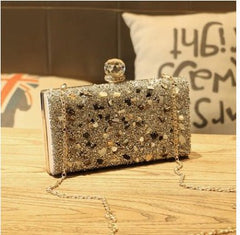 Crossbody bag diamond evening bag Silver