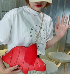 Crossbody - Bag Handbags Clutch - Bag Women Purses Triceratops Chic Mini Girl's Fashion Red