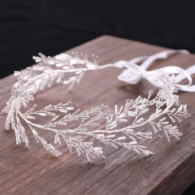 Crystal Bridal Headdress: European & American Hand - Woven Hair Band Gold