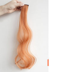 Curly Hair Hanging Ears Highlight Wig - Long, Popular Color Extension Orange