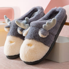 Cute Cozy Warm Cloud Nests Indoor Slippers For Keeping Warm At Home Gray