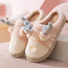 Cute Cozy Warm Cloud Nests Indoor Slippers For Keeping Warm At Home Creamy White