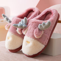 Cute Cozy Warm Cloud Nests Indoor Slippers For Keeping Warm At Home Leather Red