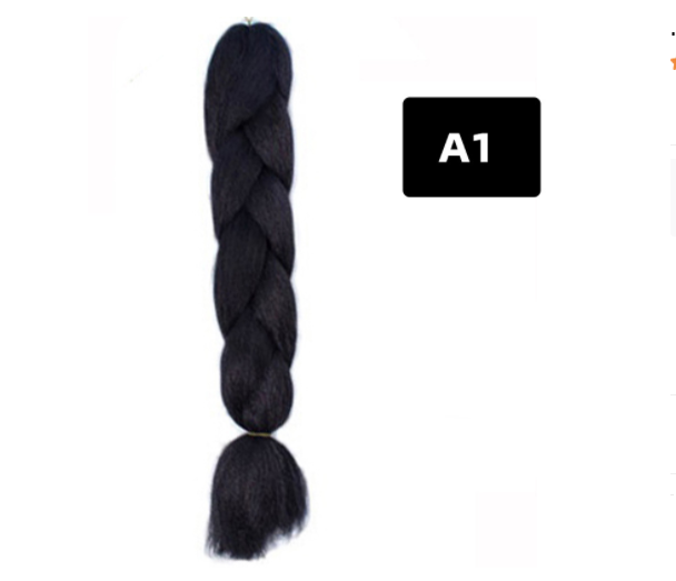 Gradient Silk Wig: Big Braid African Chemical Fiber High Temp A1