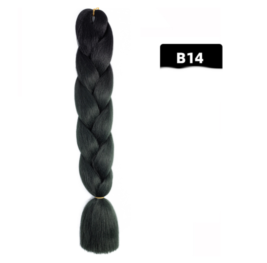 Gradient Silk Wig: Big Braid African Chemical Fiber High Temp B14