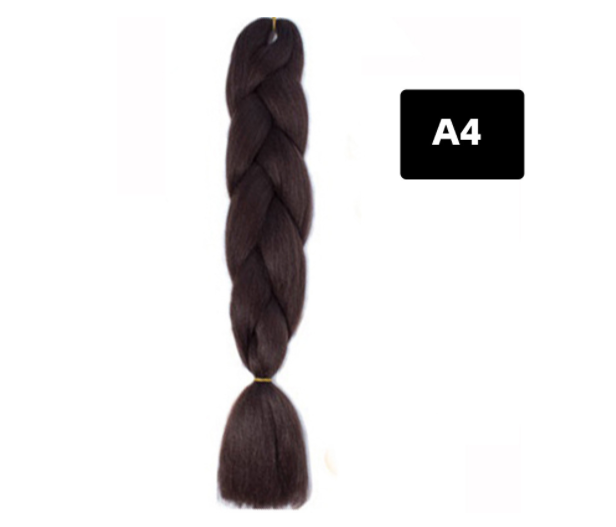 Gradient Silk Wig: Big Braid African Chemical Fiber High Temp A4