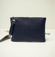 Dark grain PU office casual bag black