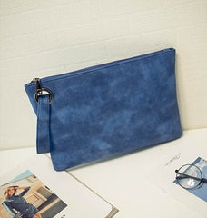 Dark grain PU office casual bag dark blue