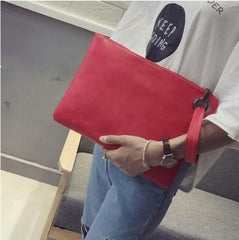 Dark Grain Clutch – PU Office Casual Bag