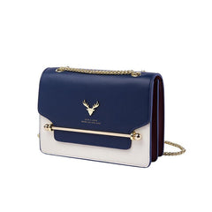 Deer Head Crossbody Fashion Texture Shoulder Bag Blue white