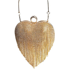 Women's Tassel Clutch - Inlaid Diamond Handbag for Elegant Style