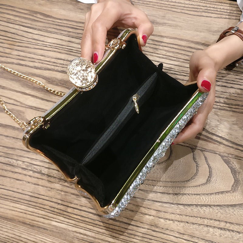 Diamond Concave Pillow Clutch Handbag Black