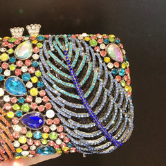 Diamond Cutout Leaf Evening Cheongsam Party Clutch Gold