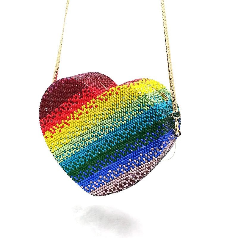 Diamond gradient rainbow chain bag Colorful