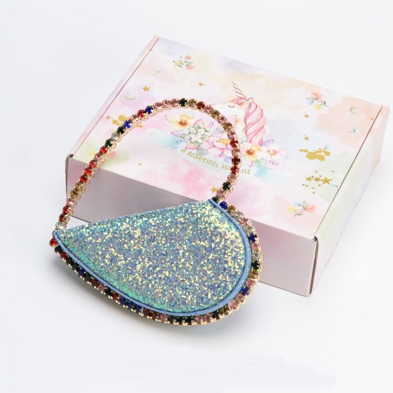 Diamond Heart - shaped Clutch Diamond Dinner Bag Clutch Small Fluorescent yellow
