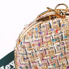 Dinner Handmade Small Fragrance Clutch Bag Apricot