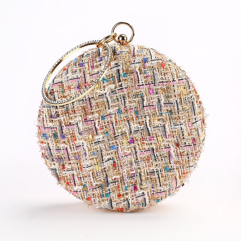 Dinner Handmade Small Fragrance Clutch Bag Apricot