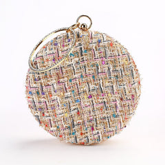 Dinner Handmade Small Fragrance Clutch Bag Apricot