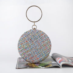 Dinner Handmade Small Fragrance Clutch Bag Blue