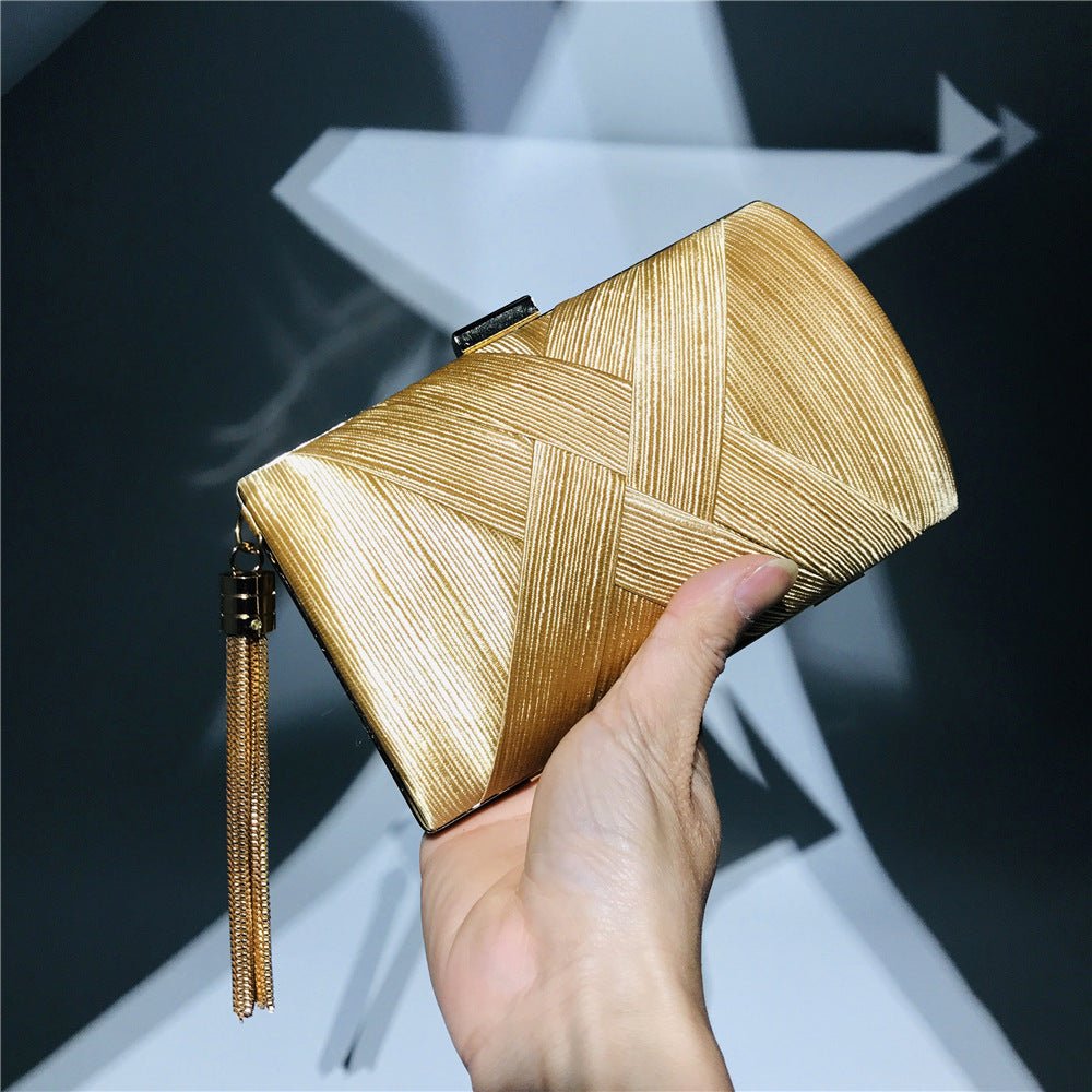 Dinner Satin Fashion Tassel Clutch Grass green