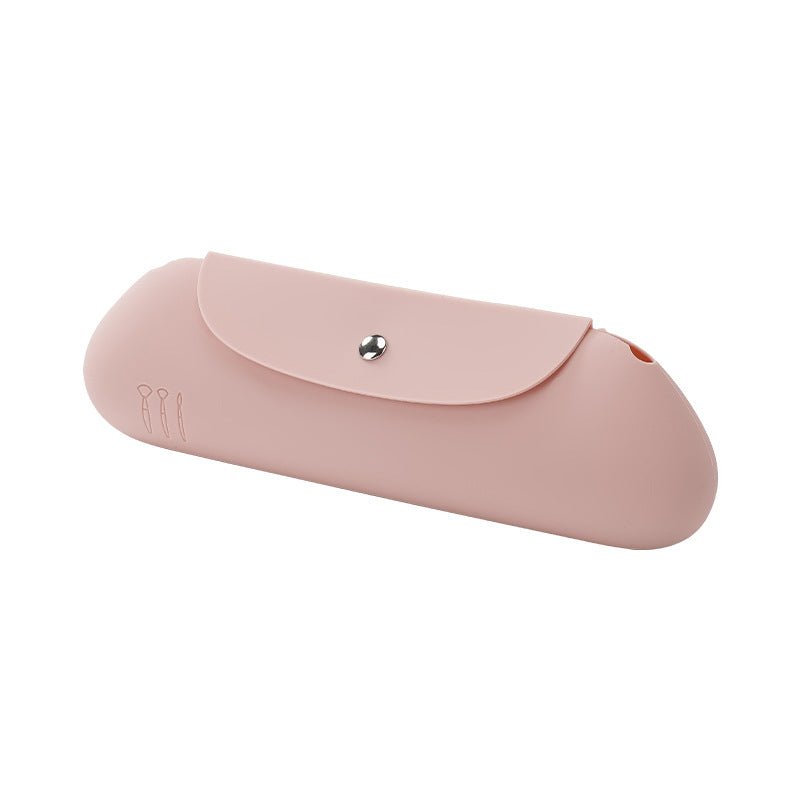 Dustproof Silicone Storage Beauty Bag for Makeup Brushes Pink