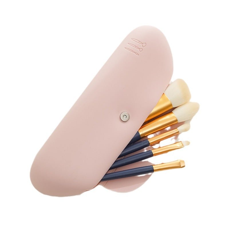 Dustproof Silicone Storage Beauty Bag for Makeup Brushes Beige