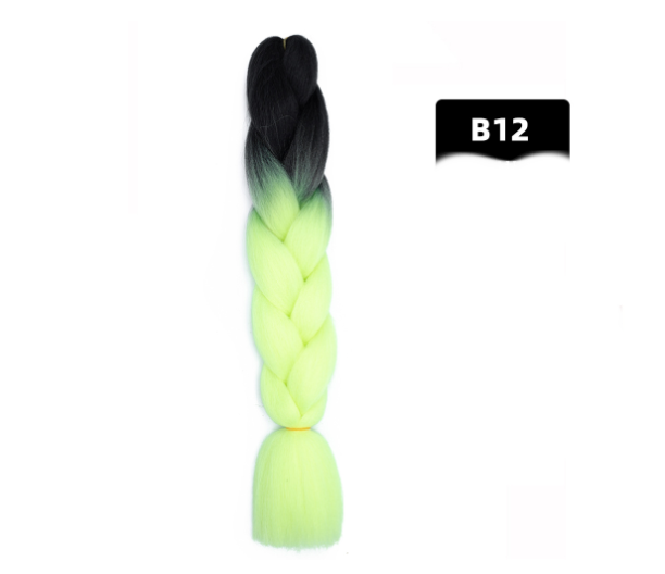 Gradient Silk Wig: Big Braid African Chemical Fiber High Temp B12