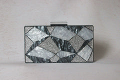 Fashion Black And White Contrast Acrylic Clutch