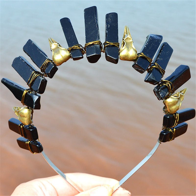 Elegant Crystal Crown Hair Band for Women's Hair Accessories Black