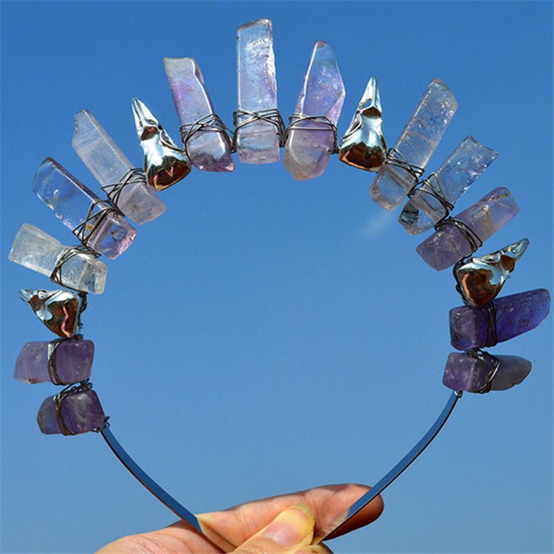 Elegant Crystal Crown Hair Band for Women's Hair Accessories Light purple